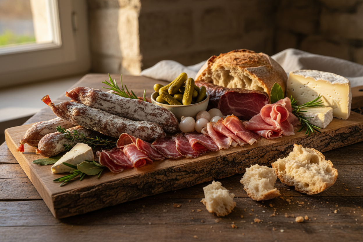 Planche de charcuterie rustique